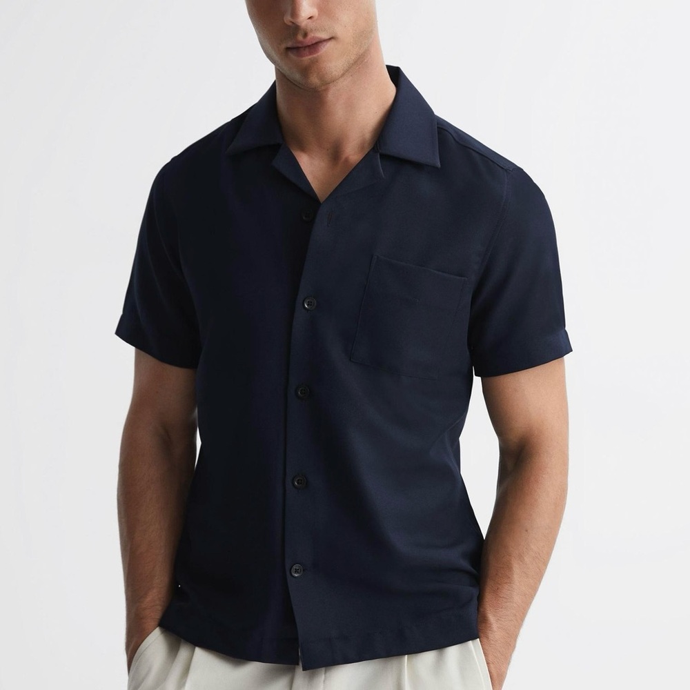 SOLD Reiss Blue Casual Button Down Shirt Relaxed Fit